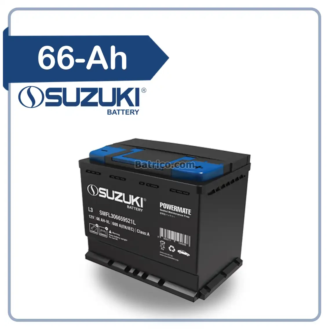 باتری سوزوکی- 66 آمپر- قالب L3