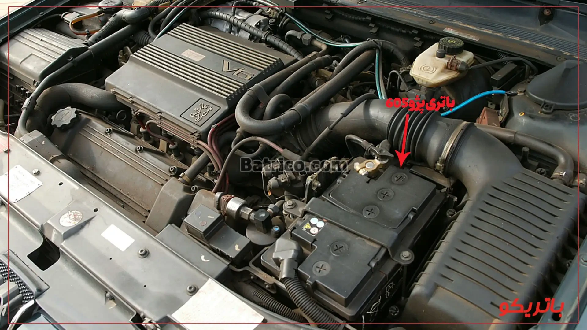 محل قرارگیری باتری پژو 605 - باتریکو