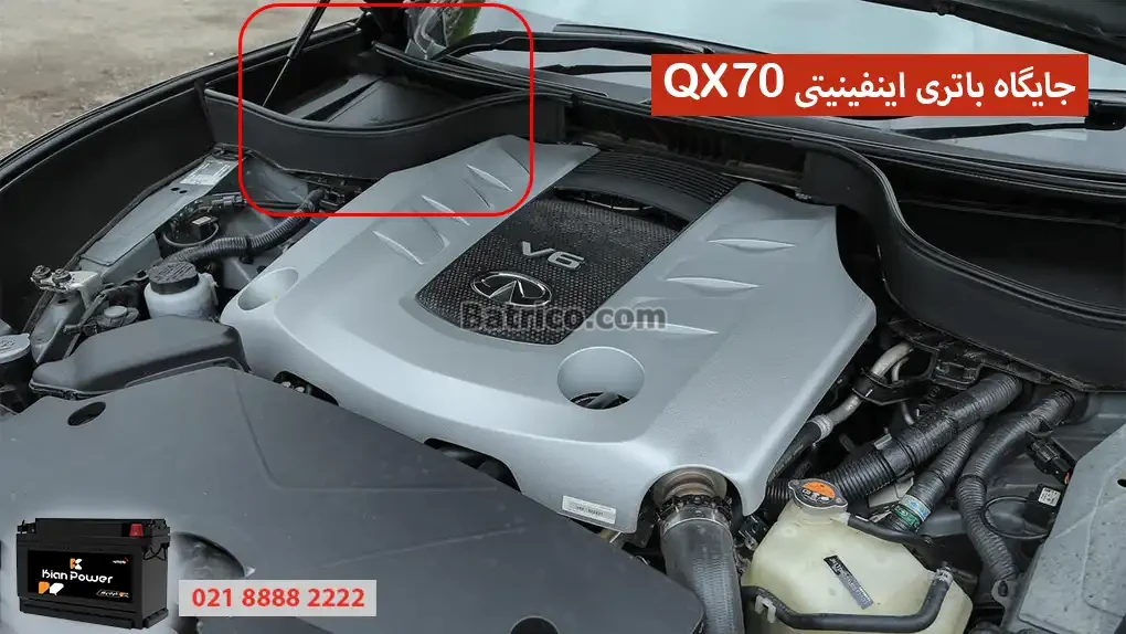 جایگاه باتری اینفینیتی کیو ایکس 70